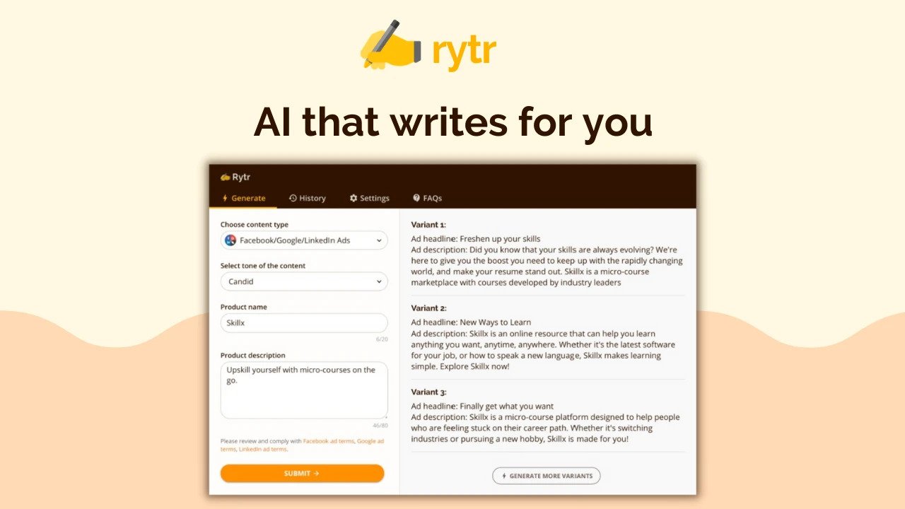 Rytr AI content generator